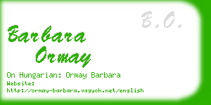 barbara ormay business card